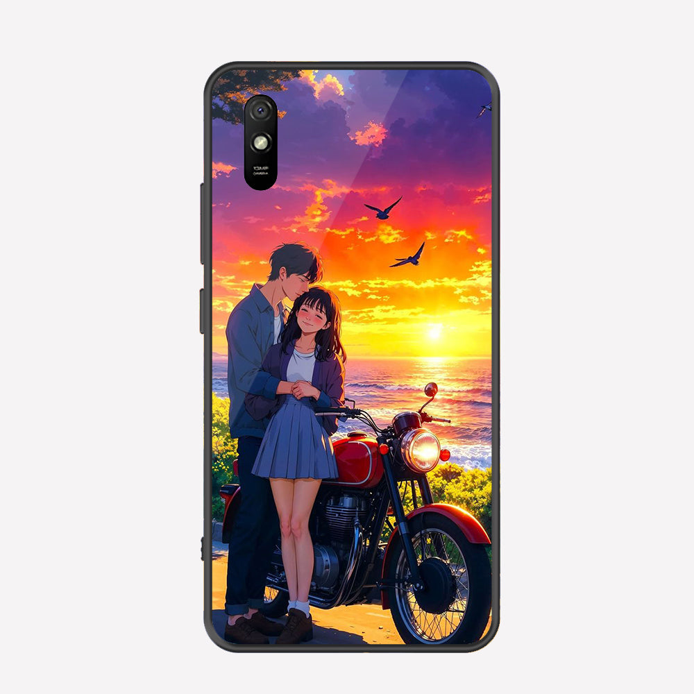 Xiaomi Redmi 9A Cover - Love Couple Series - Premium Printed Metal soft Bumper shock Proof Case