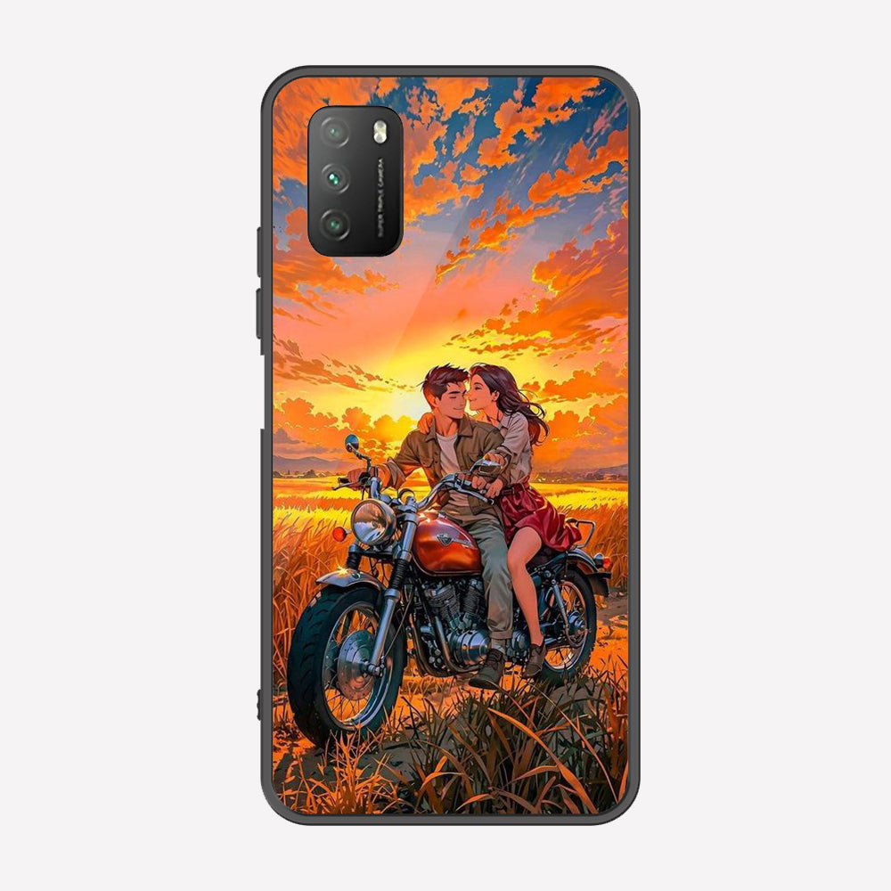 Xiaomi Redmi 9T Cover - Love Couple Series - Premium Printed Metal soft Bumper shock Proof Case