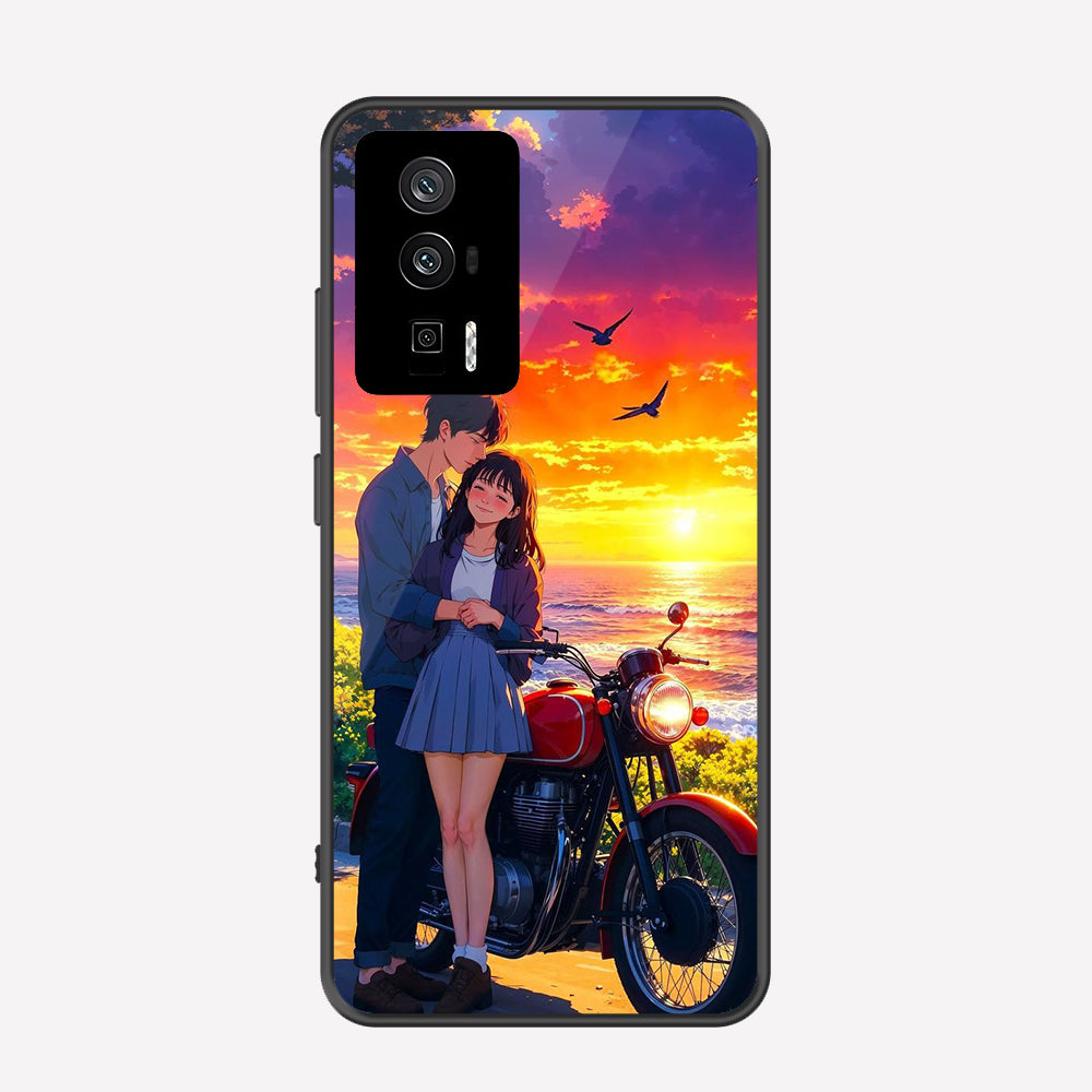 Xiaomi Poco F5 Pro Cover - Love Couple Series - Premium Printed Metal soft Bumper shock Proof Case