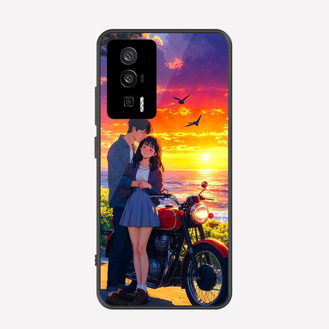 Xiaomi Poco F5 Pro Cover - Love Couple Series - Premium Printed Metal soft Bumper shock Proof Case