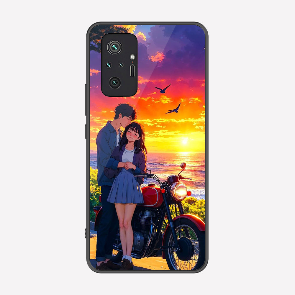 Xiaomi Redmi Note 10 Pro Max Cover - Love Couple Series - Premium Printed Metal soft Bumper shock Proof Case