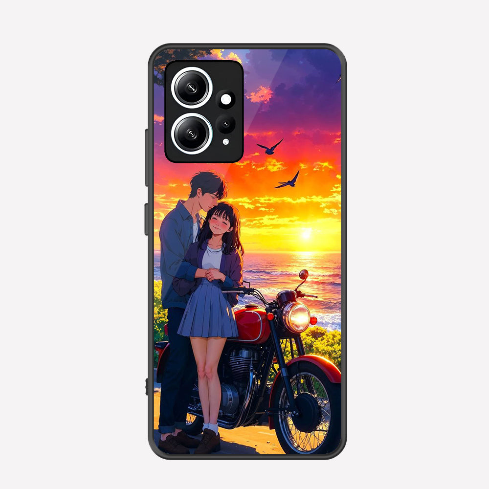 Xiaomi Redmi Note 12 4G Cover - Love Couple Series - Premium Printed Metal soft Bumper shock Proof Case