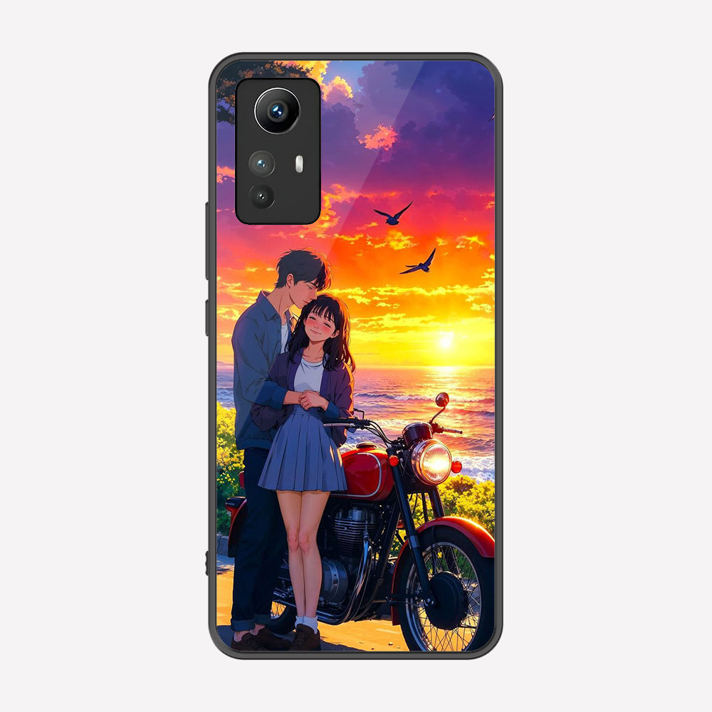 Xiaomi Redmi Note 12S Cover - Love Couple Series - Premium Printed Metal soft Bumper shock Proof Case