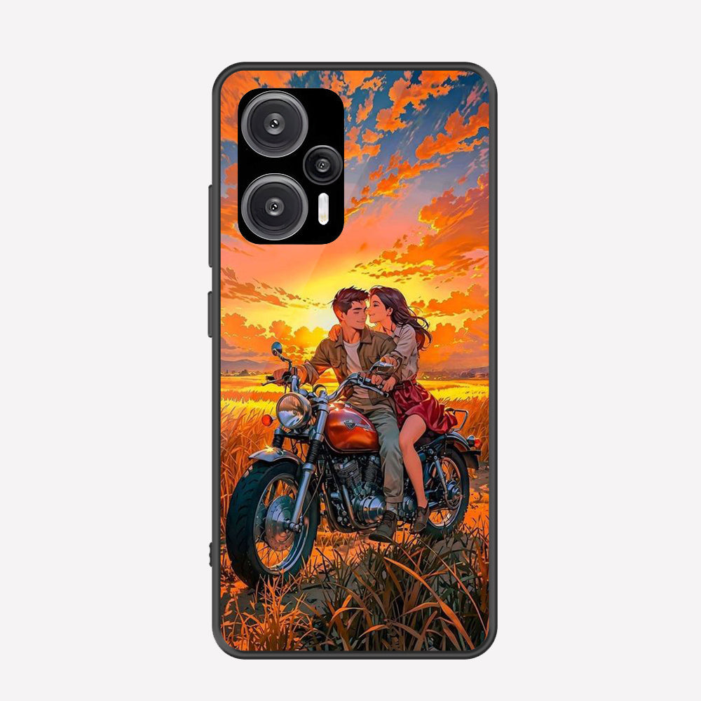 Xiaomi Poco F5 Cover - Love Couple Series - Premium Printed Metal soft Bumper shock Proof Case
