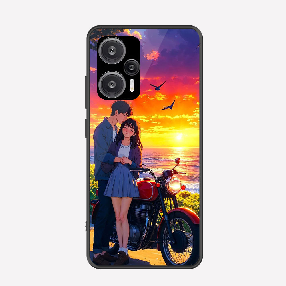 Xiaomi Poco F5 Cover - Love Couple Series - Premium Printed Metal soft Bumper shock Proof Case