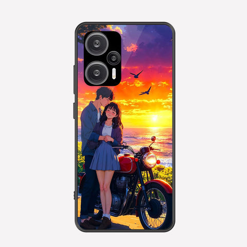 Xiaomi Poco F5 Cover - Love Couple Series - Premium Printed Metal soft Bumper shock Proof Case