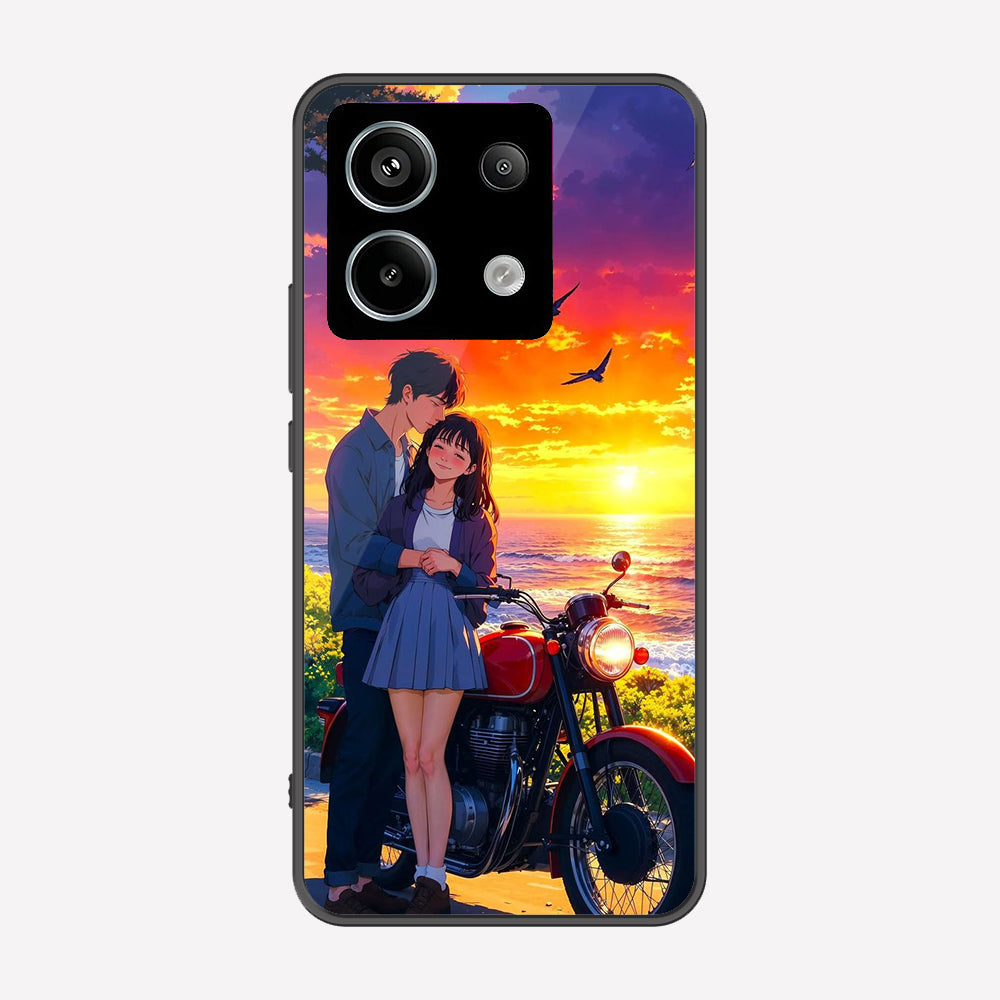 Xiaomi Redmi Note 13 Pro 4G Cover - Love Couple Series - Premium Printed Metal soft Bumper shock Proof Case