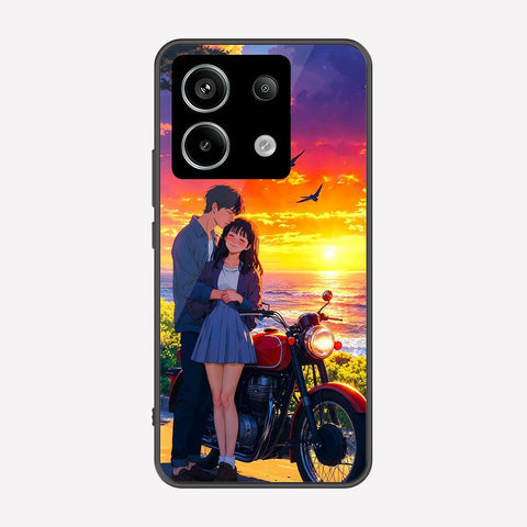 Xiaomi Redmi Note 13 Pro 5G Cover - Love Couple Series - Premium Printed Metal soft Bumper shock Proof Case