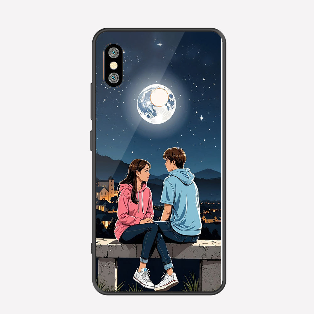 Xiaomi Redmi Note 5 Pro Cover - Love Couple Series - Premium Printed Metal soft Bumper shock Proof Case