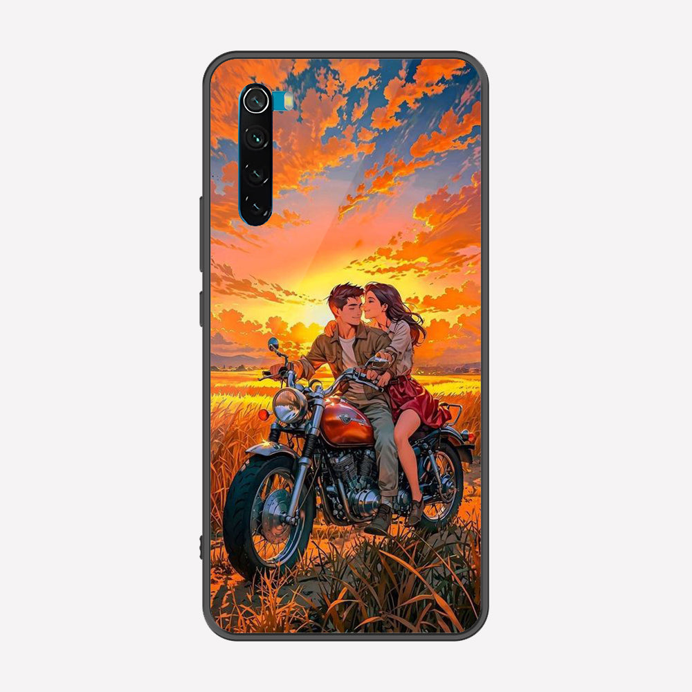 Xiaomi Redmi Note 8 Cover - Love Couple Series - Premium Printed Metal soft Bumper shock Proof Case