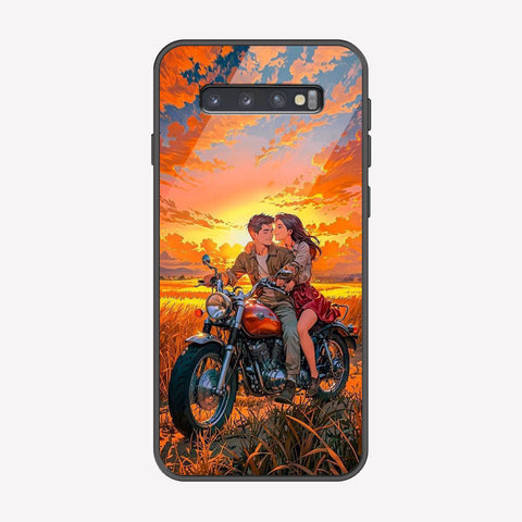 Samsung Galaxy S10 Cover - Love Couple Series - Premium Printed Metal soft Bumper shock Proof Case