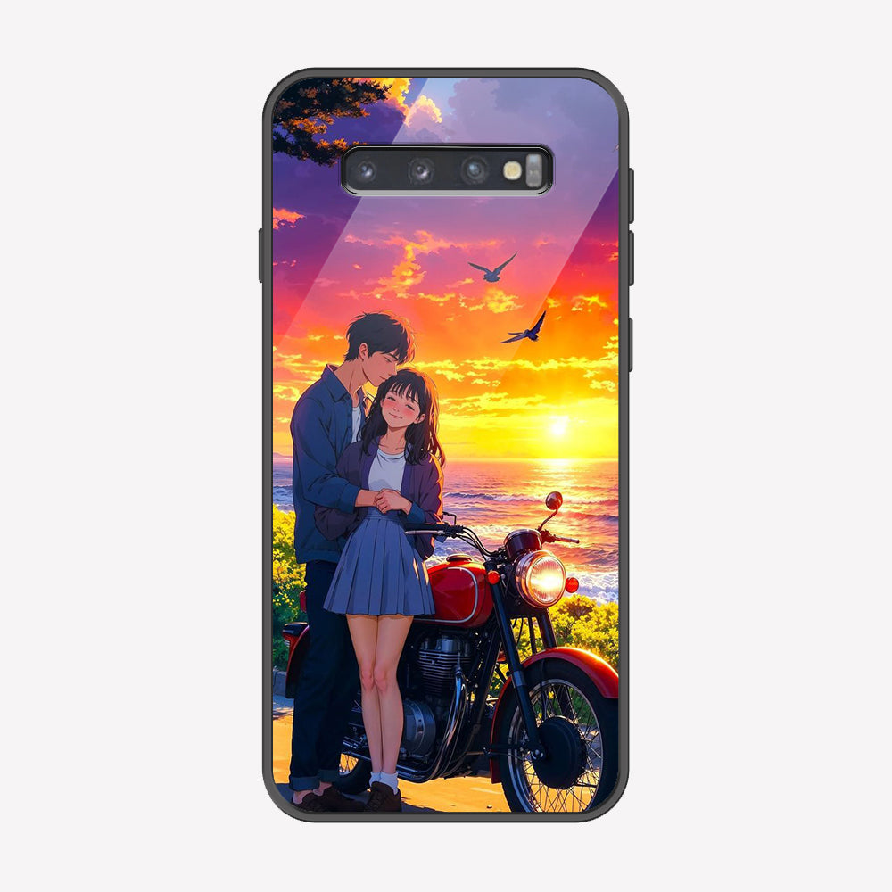 Samsung Galaxy S10 Cover - Love Couple Series - Premium Printed Metal soft Bumper shock Proof Case