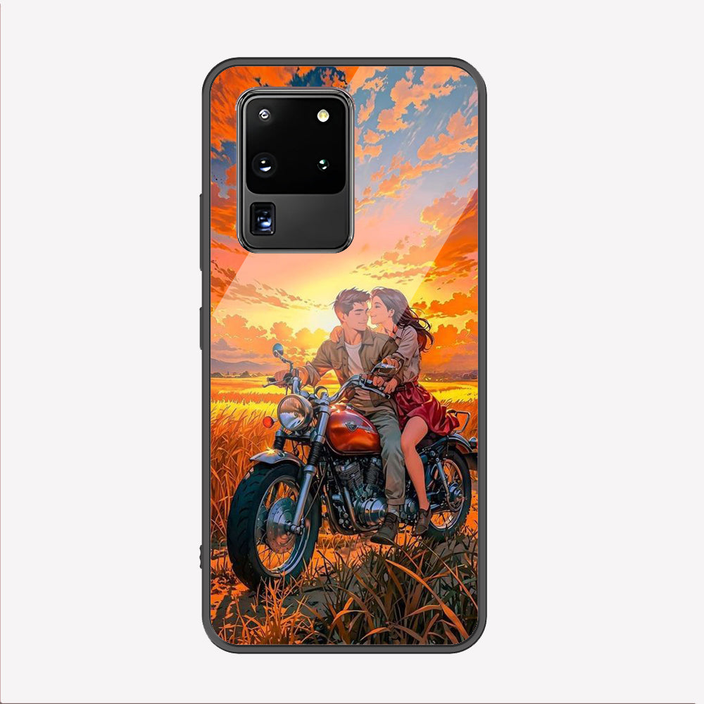Samsung Galaxy S20 Ultra Cover - Love Couple Series - Premium Printed Metal soft Bumper shock Proof Case