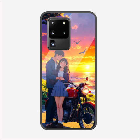 Samsung Galaxy S20 Ultra Cover - Love Couple Series - Premium Printed Metal soft Bumper shock Proof Case