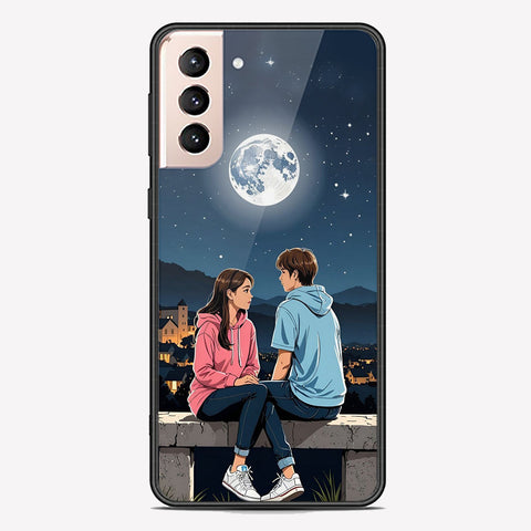 Samsung Galaxy S21 5G Cover - Love Couple Series - Premium Printed Metal soft Bumper shock Proof Case