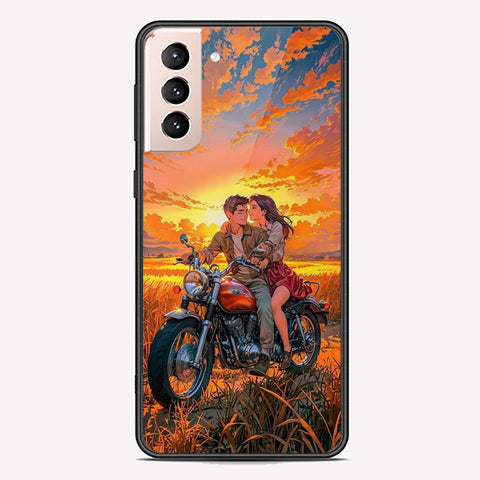 Samsung Galaxy S21 5G Cover - Love Couple Series - Premium Printed Metal soft Bumper shock Proof Case