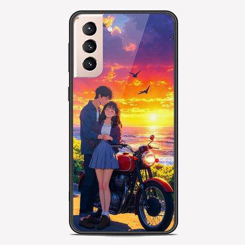 Samsung Galaxy S21 5G Cover - Love Couple Series - Premium Printed Metal soft Bumper shock Proof Case