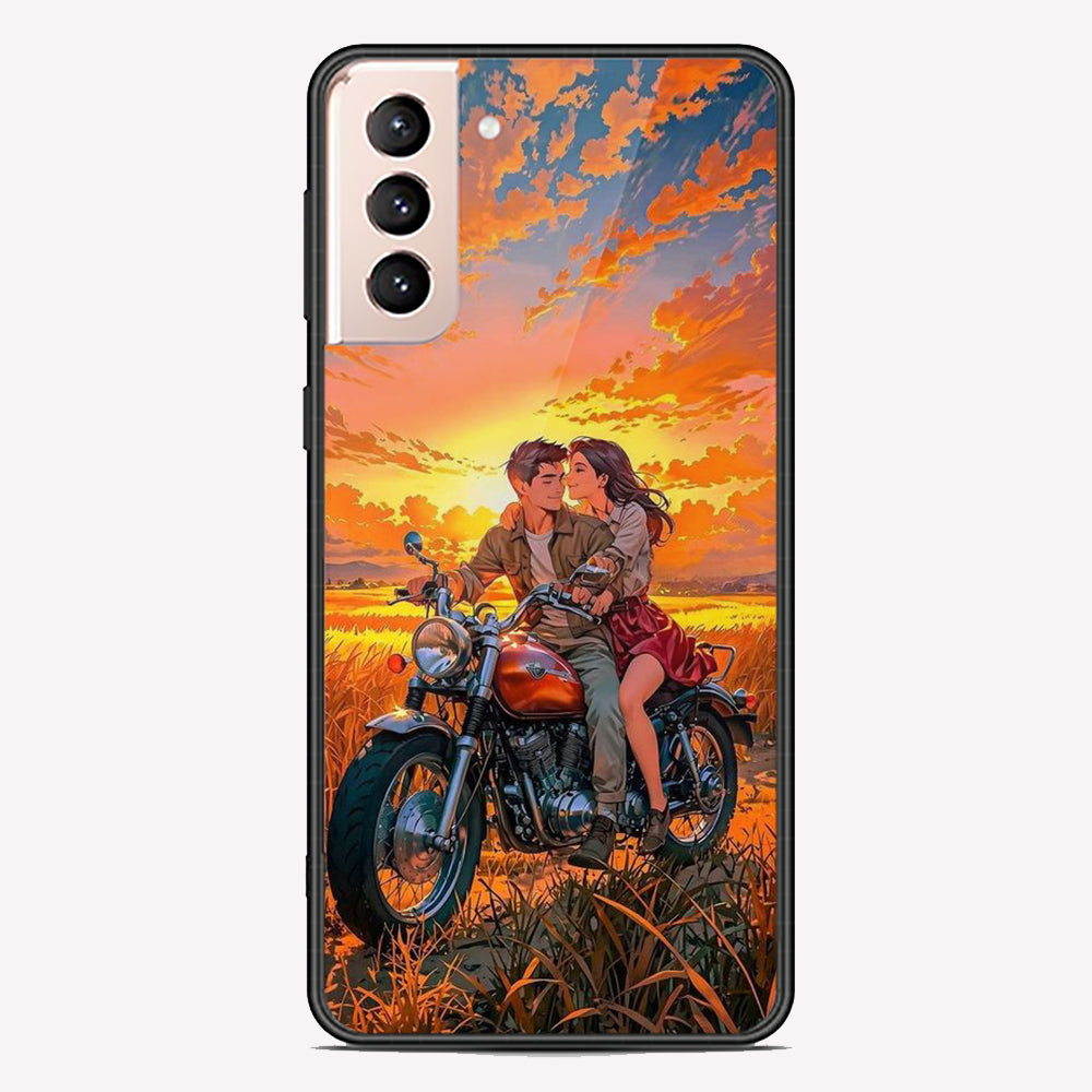 Samsung Galaxy S22 5G Cover - Love Couple Series - Premium Printed Metal soft Bumper shock Proof Case