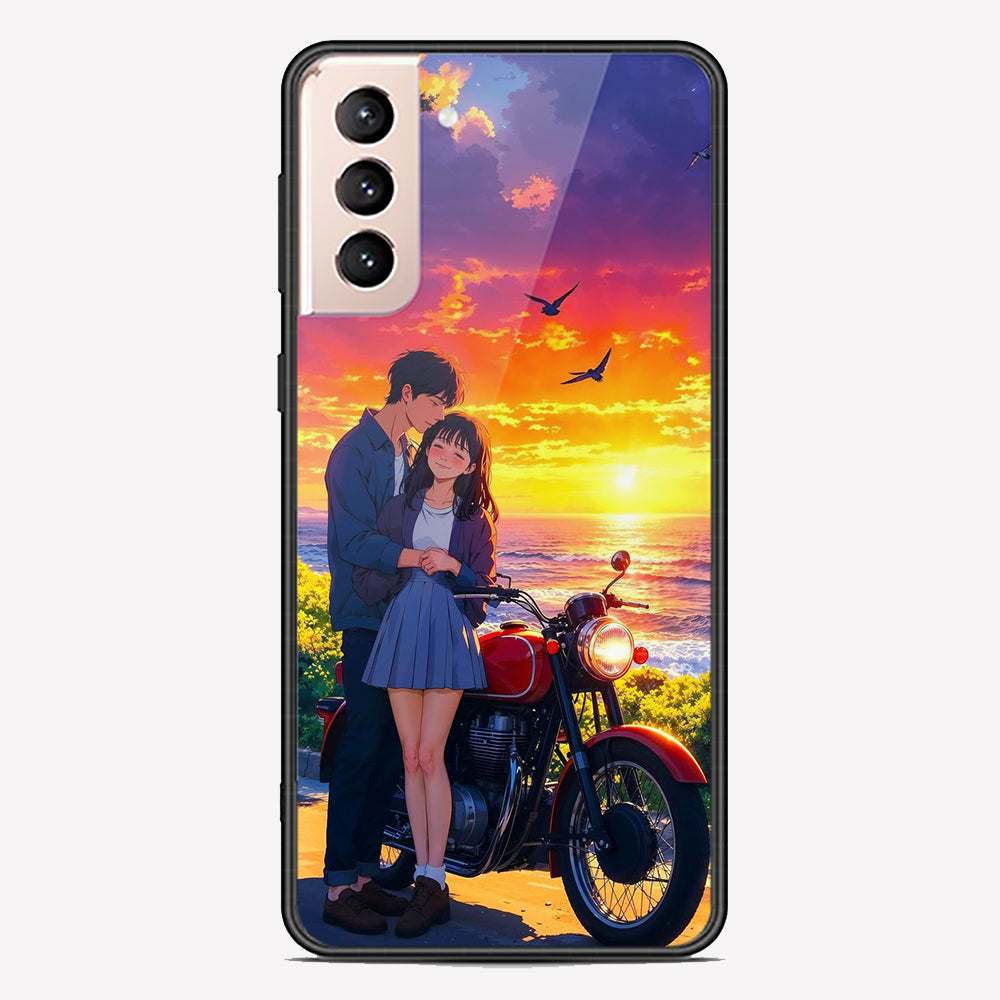 Samsung Galaxy S22 5G Cover - Love Couple Series - Premium Printed Metal soft Bumper shock Proof Case