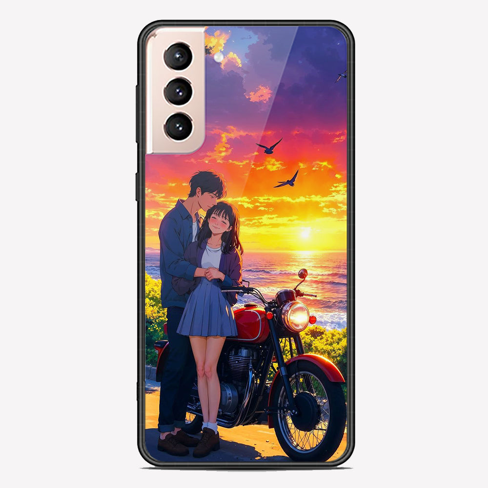 Samsung Galaxy S22 Plus 5G Cover - Love Couple Series - Premium Printed Metal soft Bumper shock Proof Case