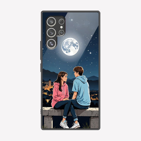 Samsung Galaxy S22 Ultra 5G Cover - Love Couple Series - Premium Printed Metal soft Bumper shock Proof Case