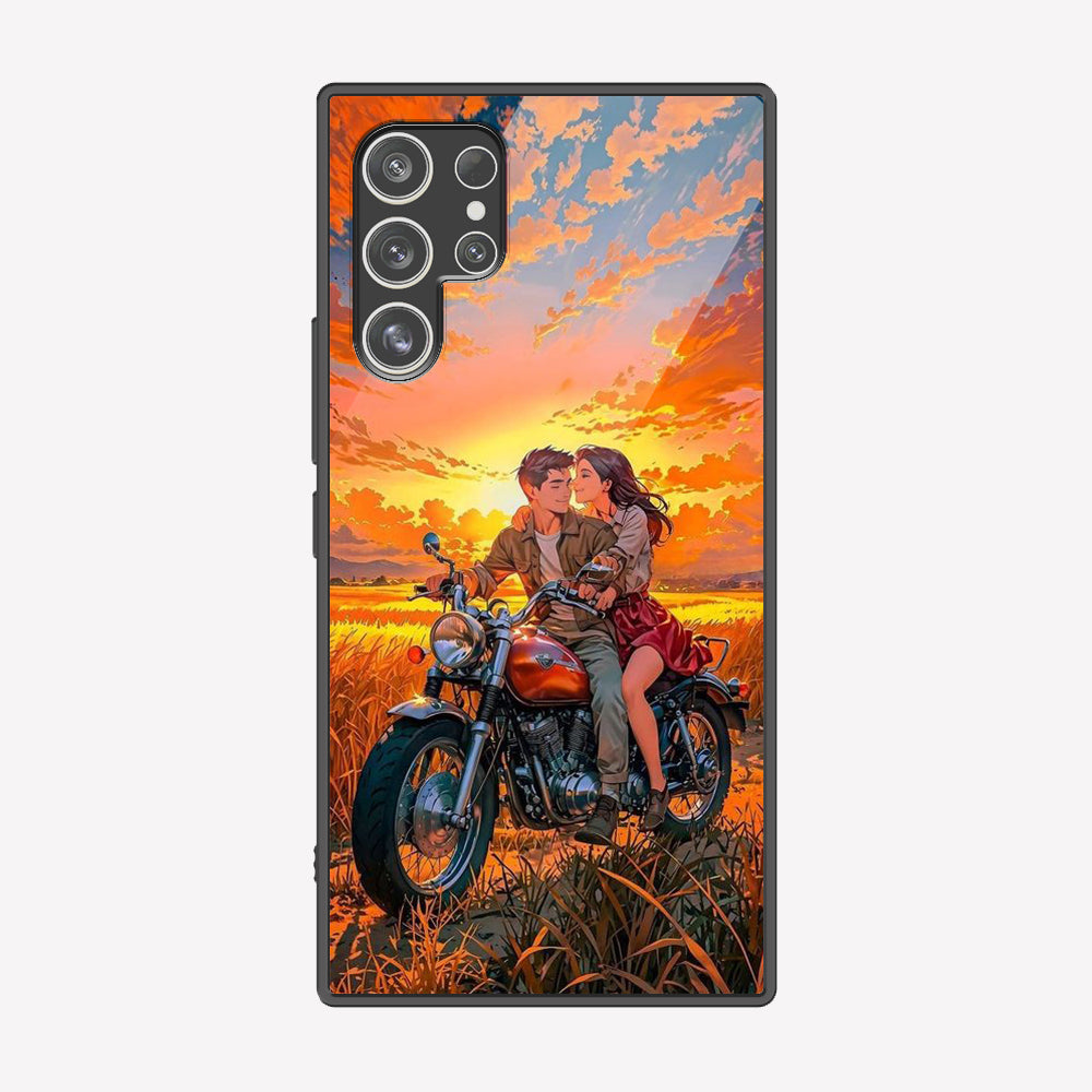 Samsung Galaxy S22 Ultra 5G Cover - Love Couple Series - Premium Printed Metal soft Bumper shock Proof Case