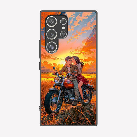 Samsung Galaxy S23 Ultra 5G Cover - Love Couple Series - Premium Printed Metal soft Bumper shock Proof Case