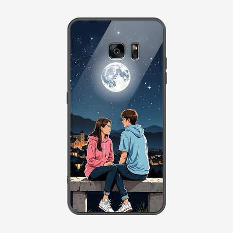 Samsung Galaxy S6 Edge Plus Cover - Love Couple Series - Premium Printed Metal soft Bumper shock Proof Case