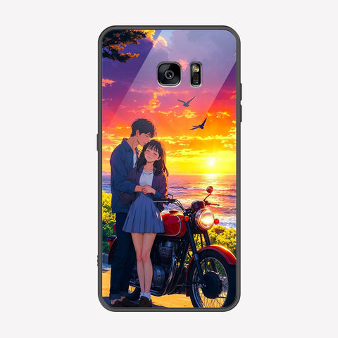 Samsung Galaxy S6 Edge Plus Cover - Love Couple Series - Premium Printed Metal soft Bumper shock Proof Case