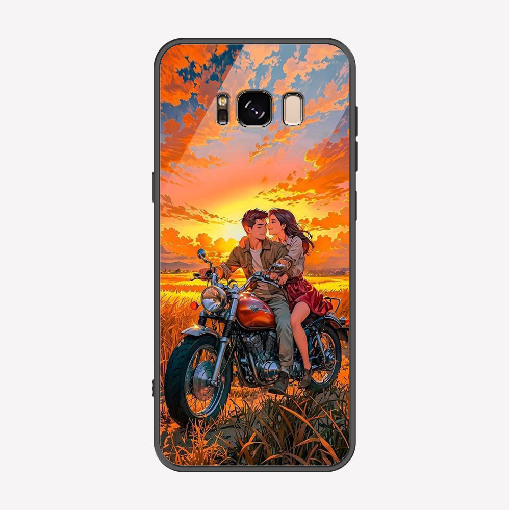 Samsung Galaxy S8 Cover - Love Couple Series - Premium Printed Metal soft Bumper shock Proof Case