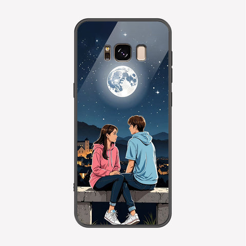 Samsung Galaxy S8 Plus Cover - Love Couple Series - Premium Printed Metal soft Bumper shock Proof Case