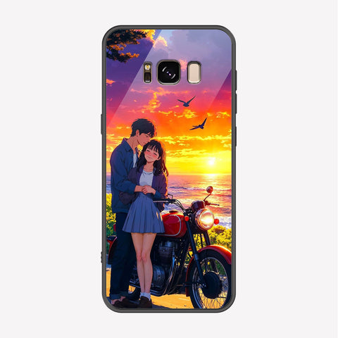 Samsung Galaxy S8 Plus Cover - Love Couple Series - Premium Printed Metal soft Bumper shock Proof Case