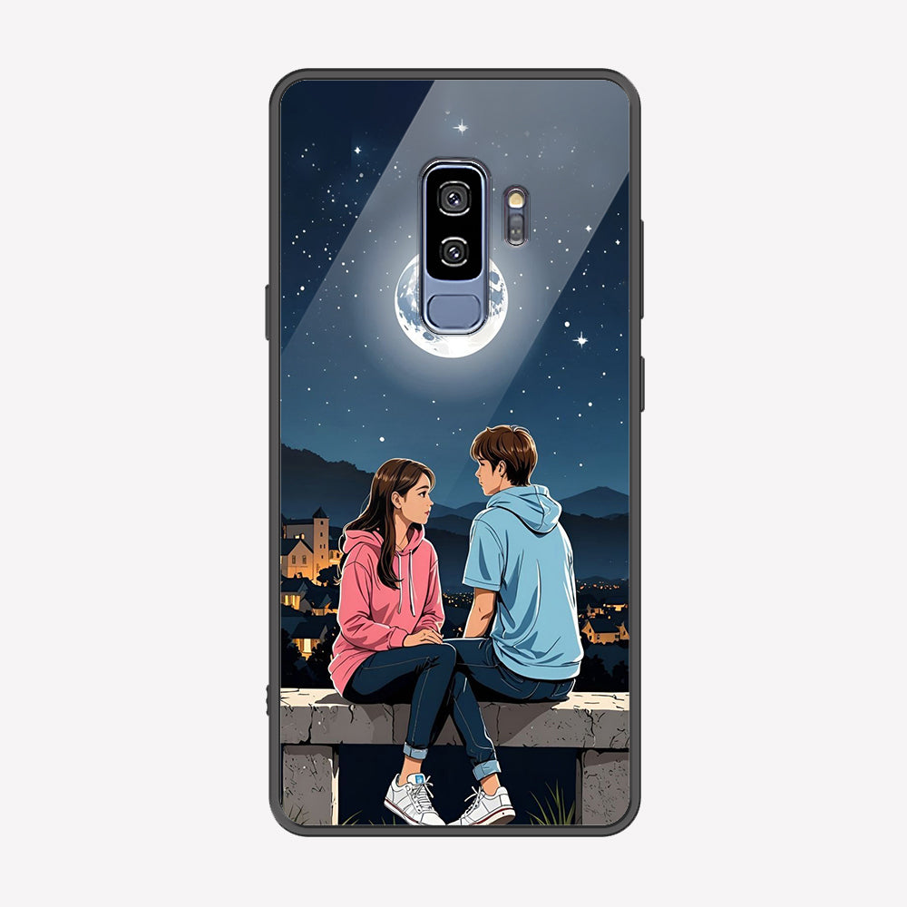 Samsung Galaxy S9 Plus Cover - Love Couple Series - Premium Printed Metal soft Bumper shock Proof Case