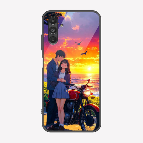 Samsung Galaxy A04s Cover - Love Couple Series - Premium Printed Metal soft Bumper shock Proof Case