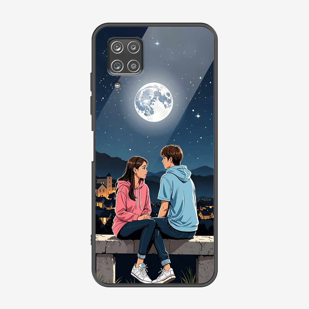 Samsung Galaxy A12 Nacho Cover - Love Couple Series - Premium Printed Metal soft Bumper shock Proof Case