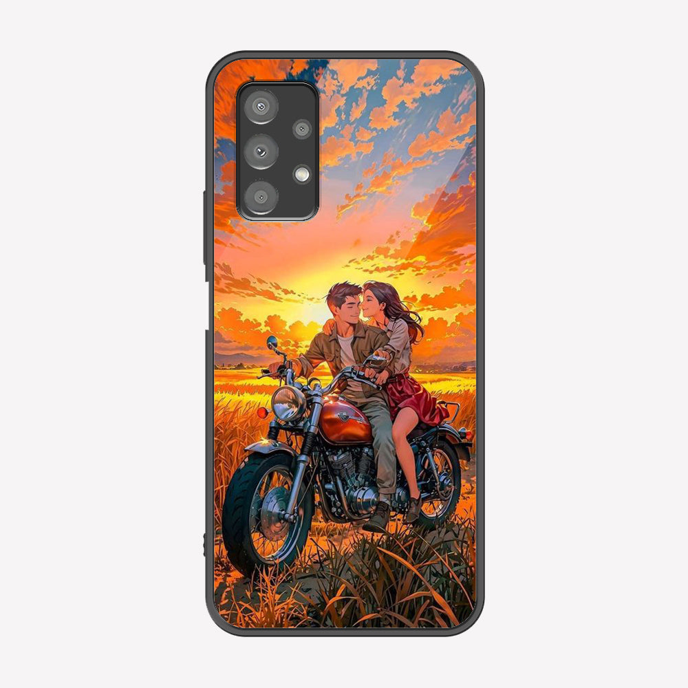 Samsung Galaxy A13 Cover - Love Couple Series - Premium Printed Metal soft Bumper shock Proof Case