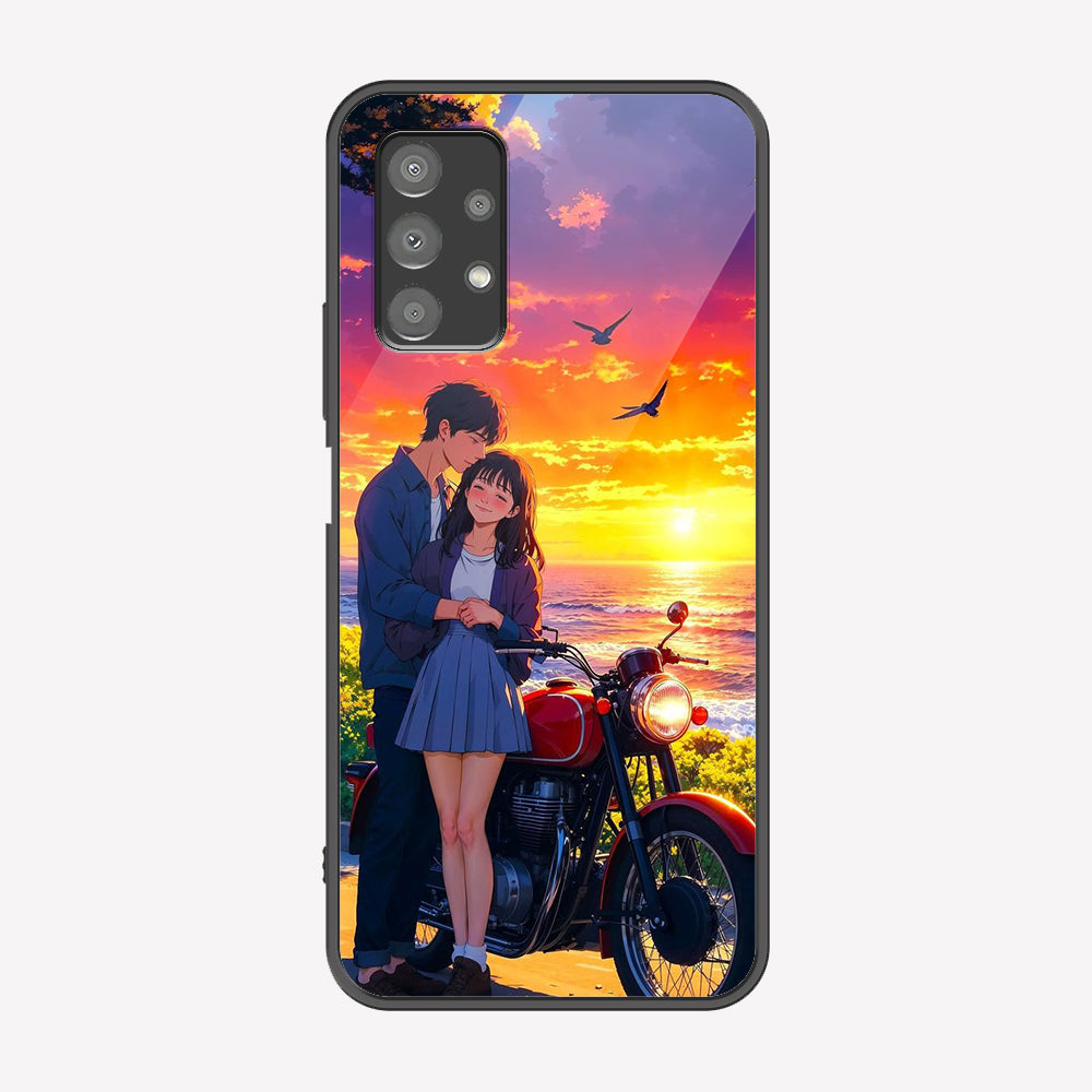 Samsung Galaxy A13 Cover - Love Couple Series - Premium Printed Metal soft Bumper shock Proof Case