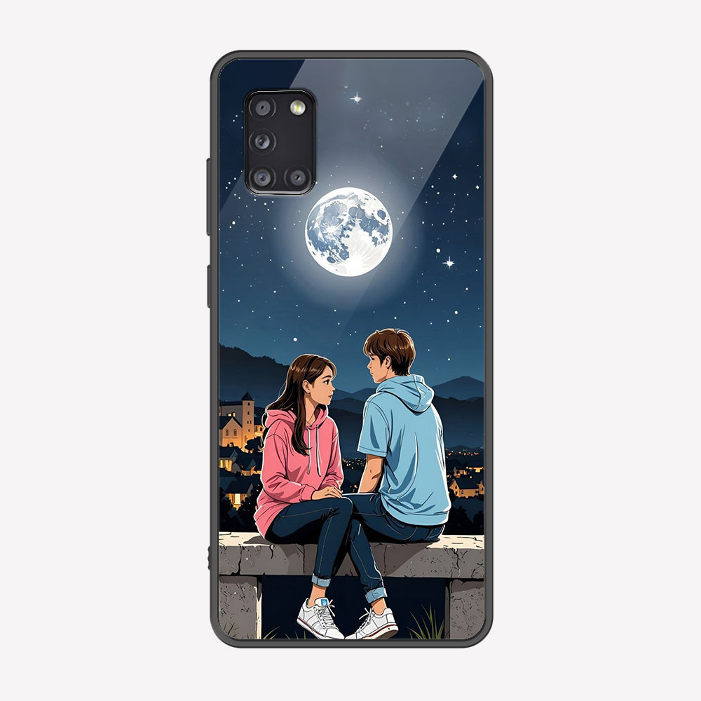 Samsung Galaxy A31 Cover - Love Couple Series - Premium Printed Metal soft Bumper shock Proof Case