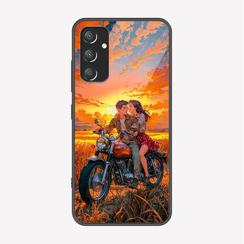 Samsung Galaxy A55 Cover - Love Couple Series - Premium Printed Metal soft Bumper shock Proof Case