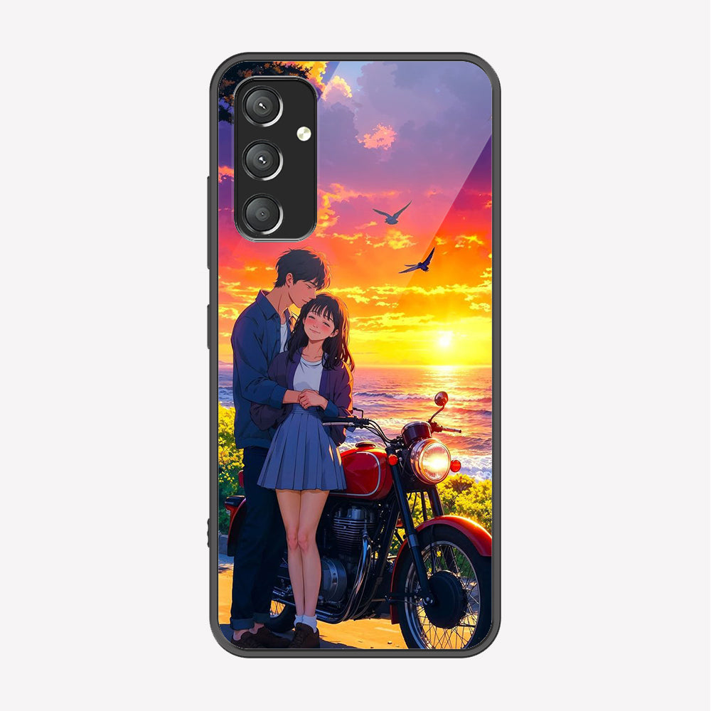 Samsung Galaxy A55 Cover - Love Couple Series - Premium Printed Metal soft Bumper shock Proof Case