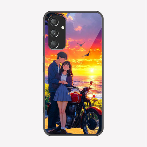 Samsung Galaxy A55 Cover - Love Couple Series - Premium Printed Metal soft Bumper shock Proof Case