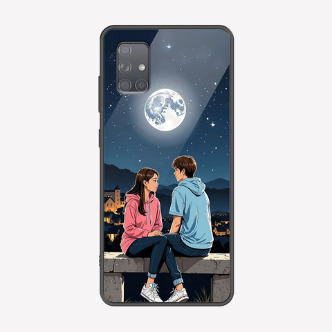 Samsung Galaxy A71 Cover - Love Couple Series - Premium Printed Metal soft Bumper shock Proof Case