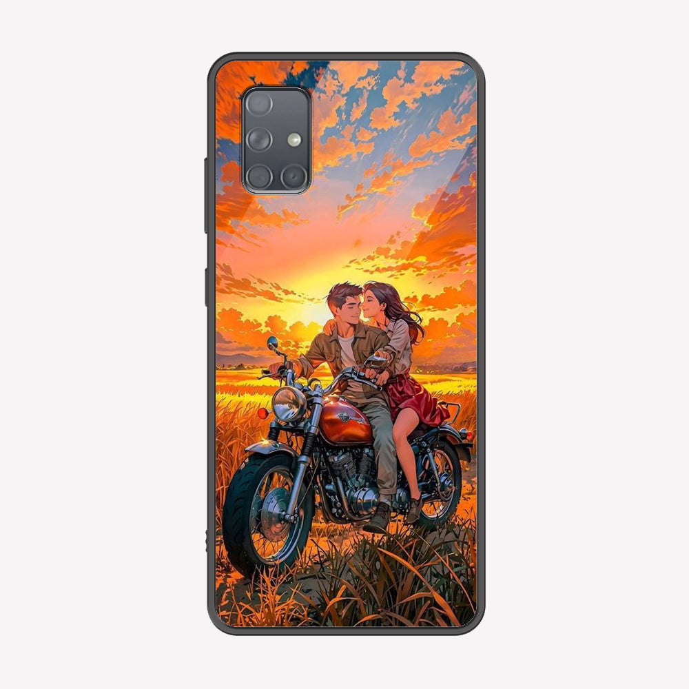 Samsung Galaxy A71 Cover - Love Couple Series - Premium Printed Metal soft Bumper shock Proof Case