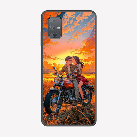 Samsung Galaxy A71 Cover - Love Couple Series - Premium Printed Metal soft Bumper shock Proof Case