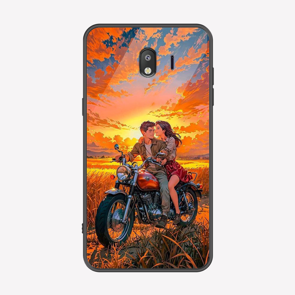 Samsung Galaxy J4 2018 Cover - Love Couple Series - Premium Printed Metal soft Bumper shock Proof Case