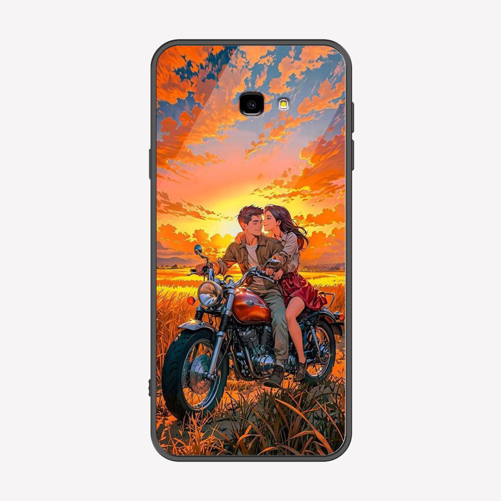 Samsung Galaxy J4 Plus Cover - Love Couple Series - Premium Printed Metal soft Bumper shock Proof Case